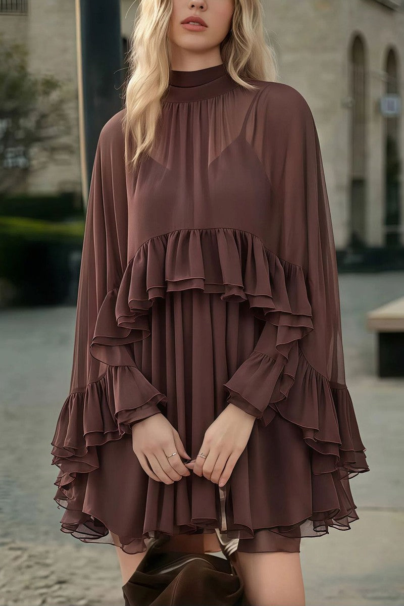 espresso cape dress