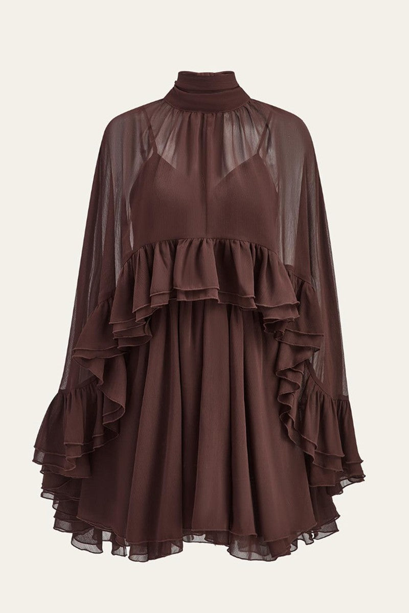 espresso cape dress