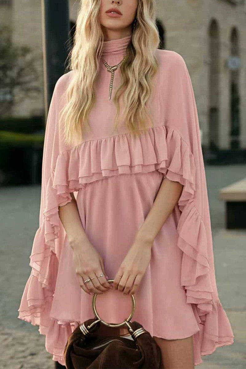 rose cape dress