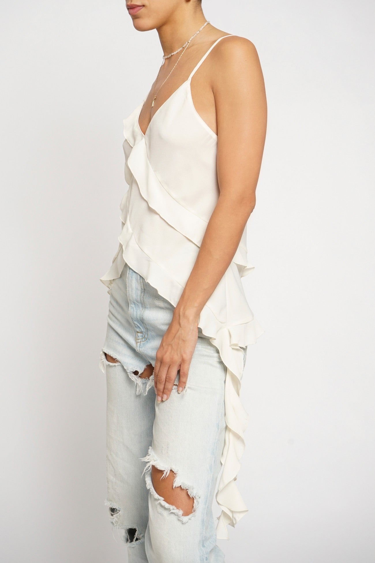 ruffles beige top