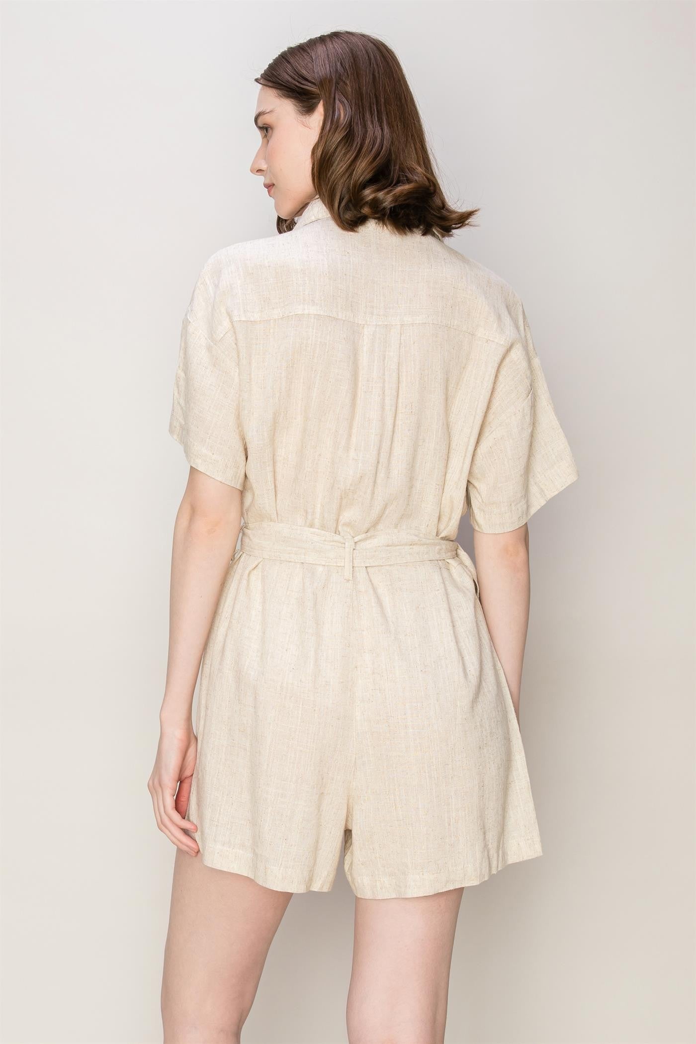 natural linen romper