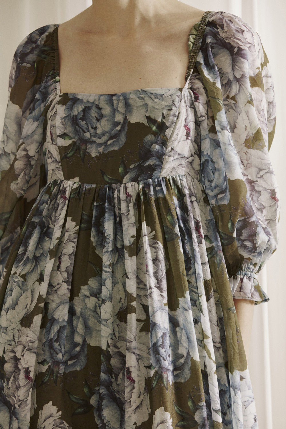floral babydoll maxi dress