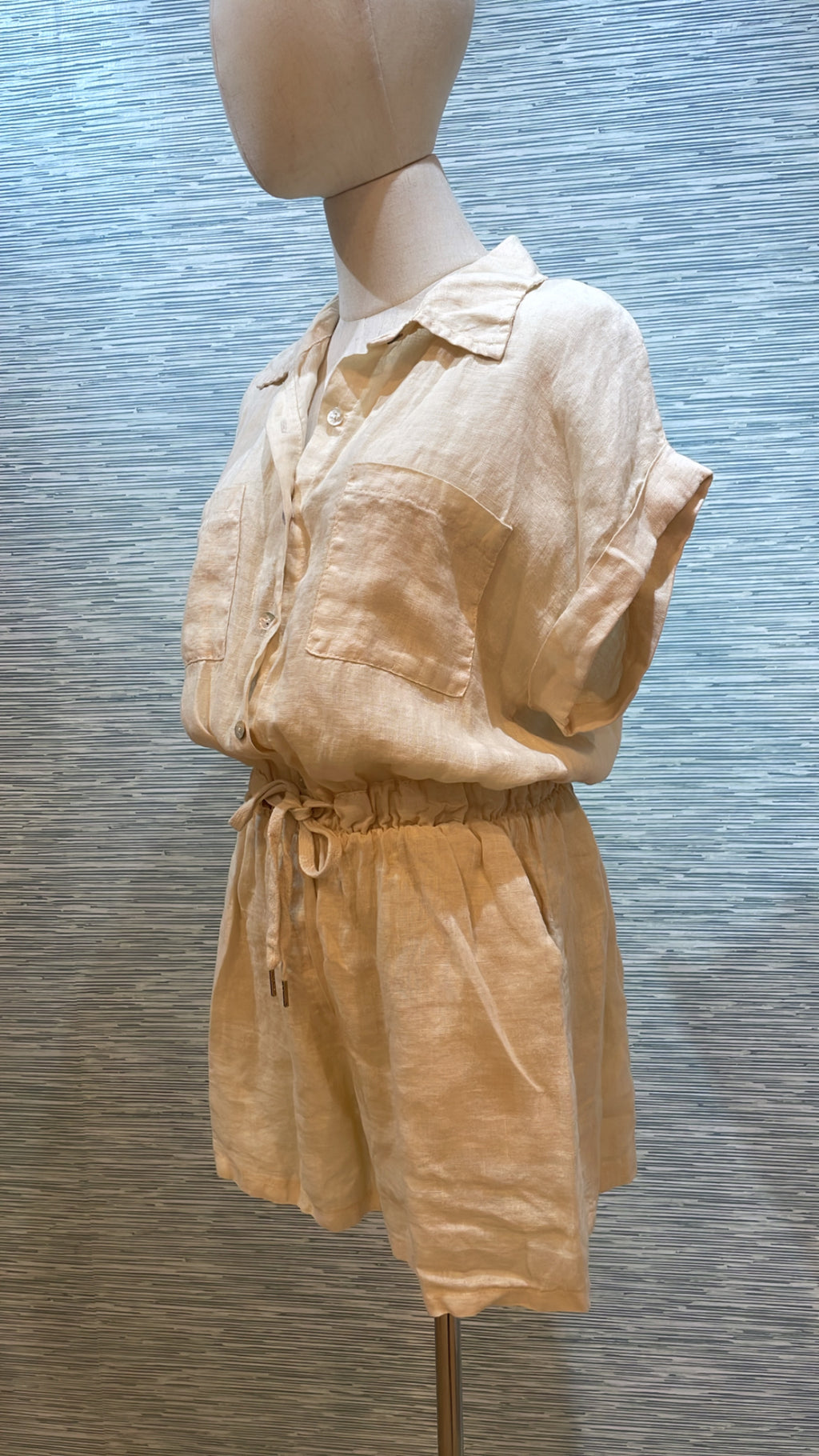 color linen rompers