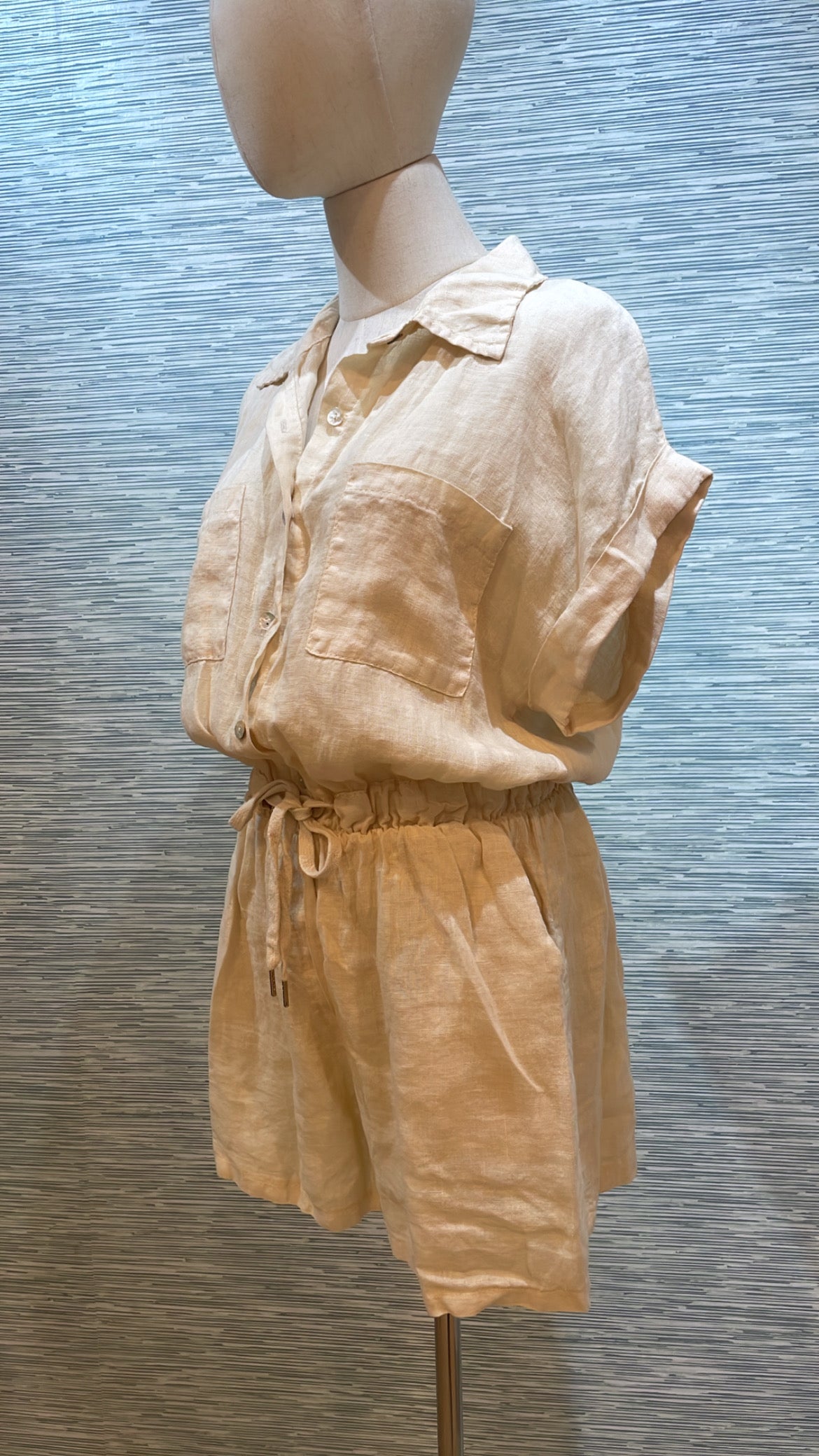 color linen rompers