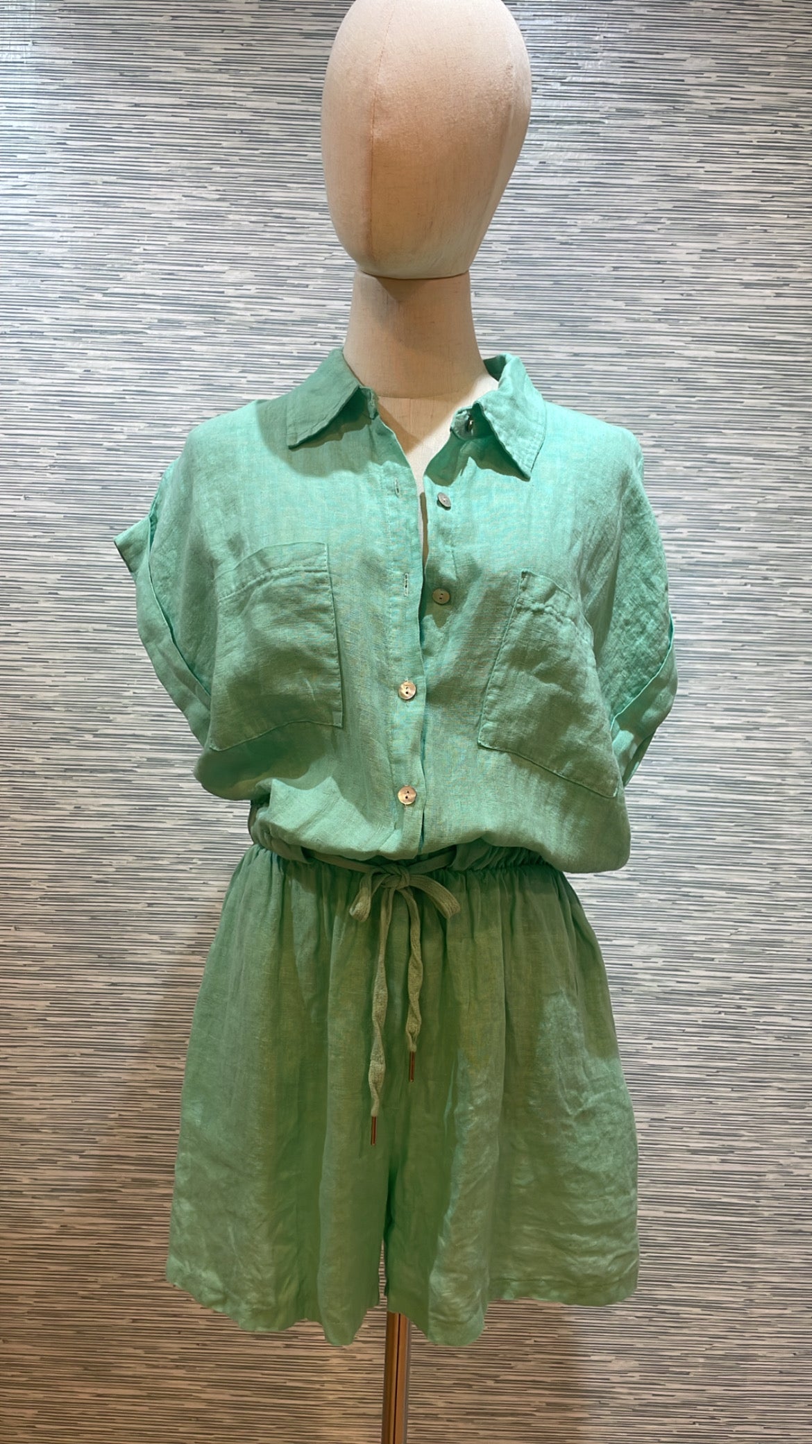 color linen rompers