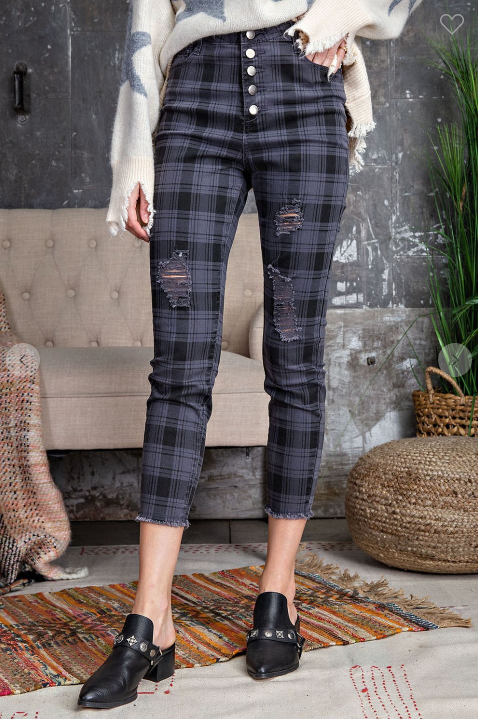grey and blue jeggings