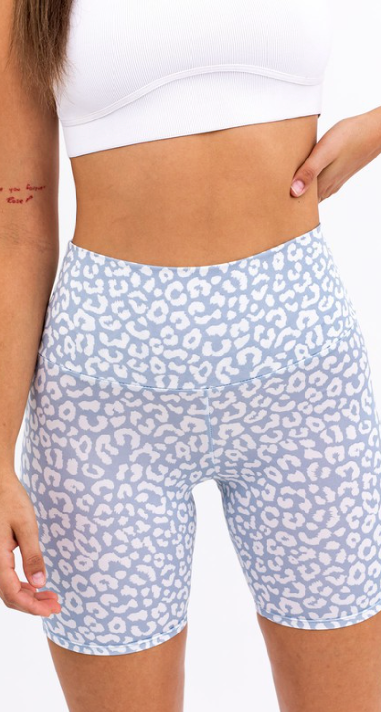 leopard biker shorts