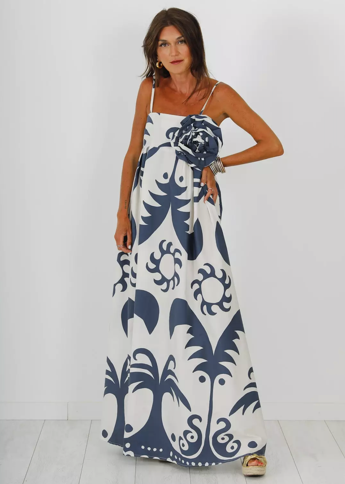 summer dress with flower applique