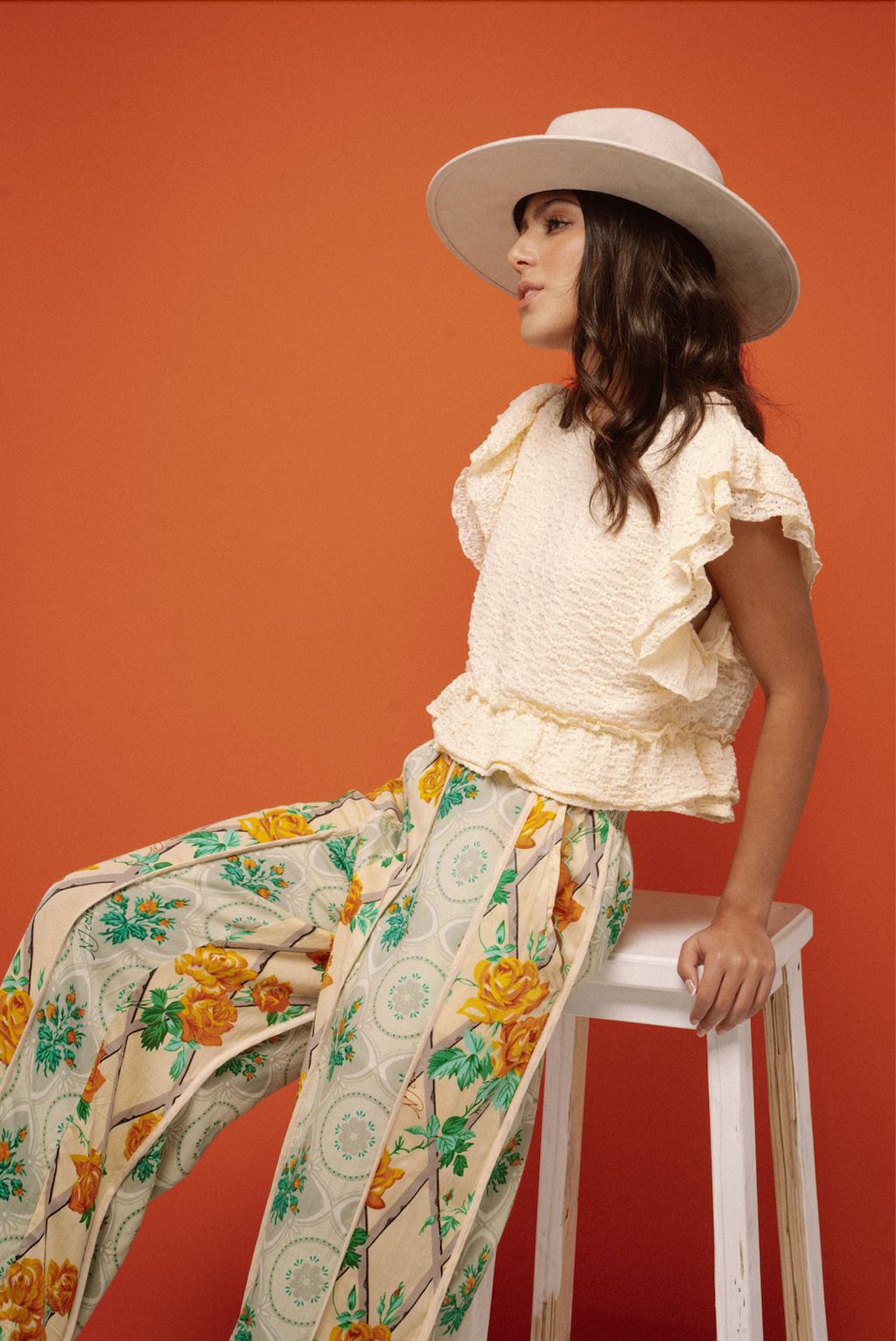 patchwork relaxed pants