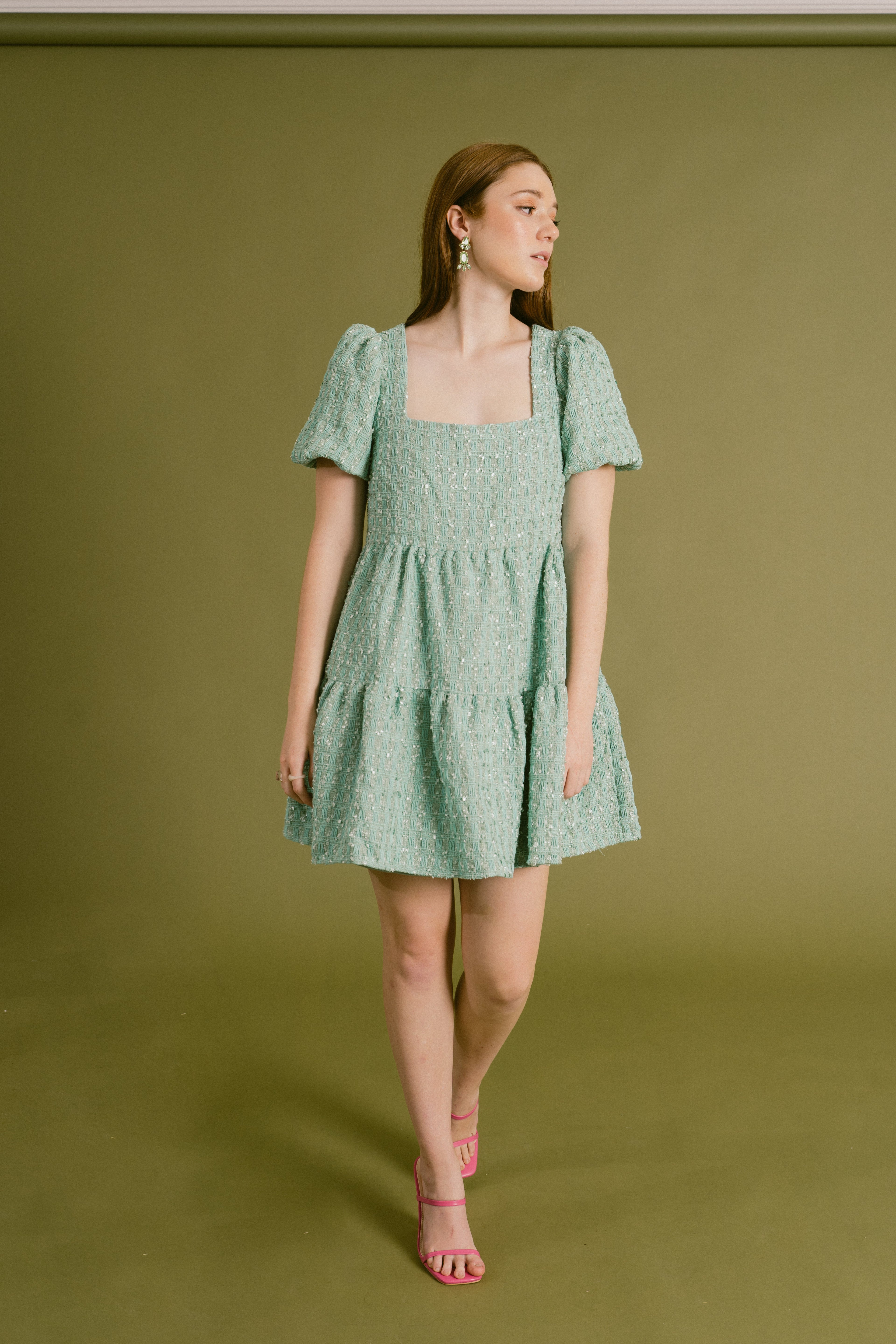 tweed pistaccio dress