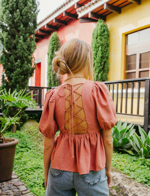 babydoll rust top