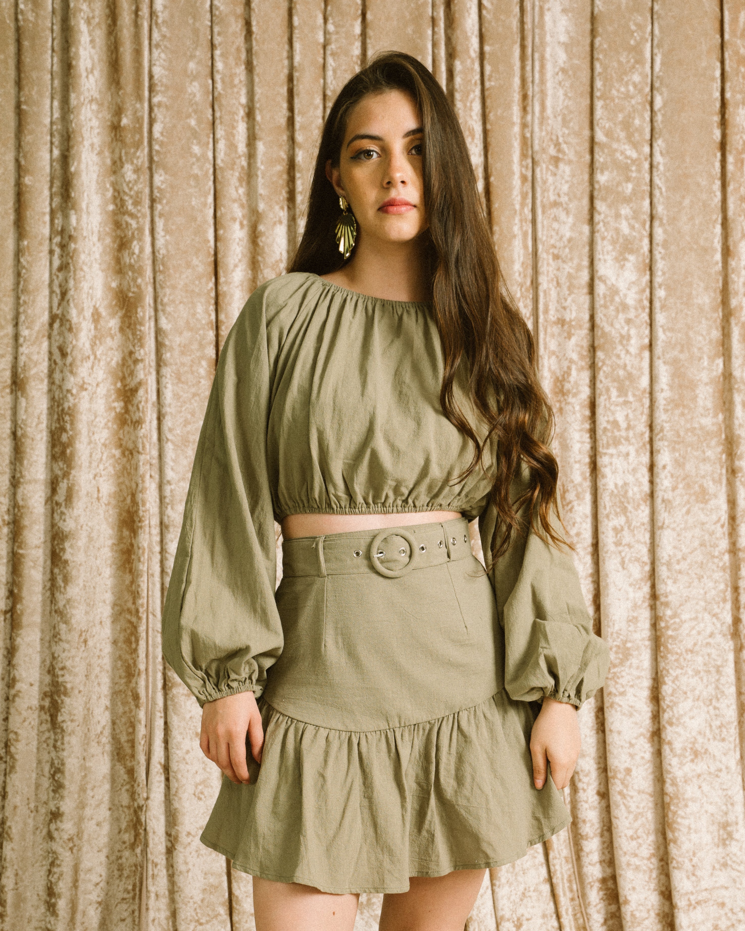 belted sage set