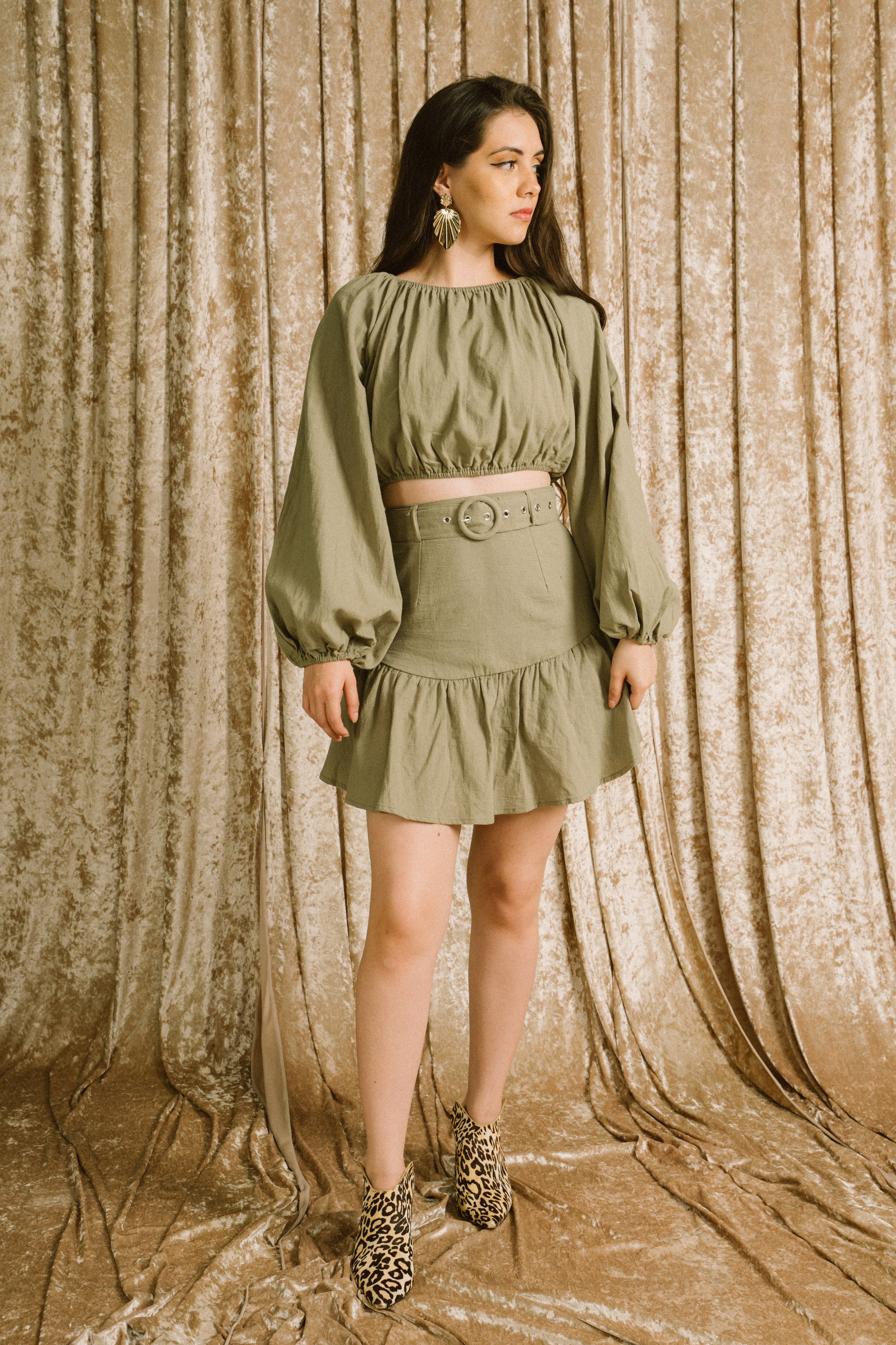 belted sage set