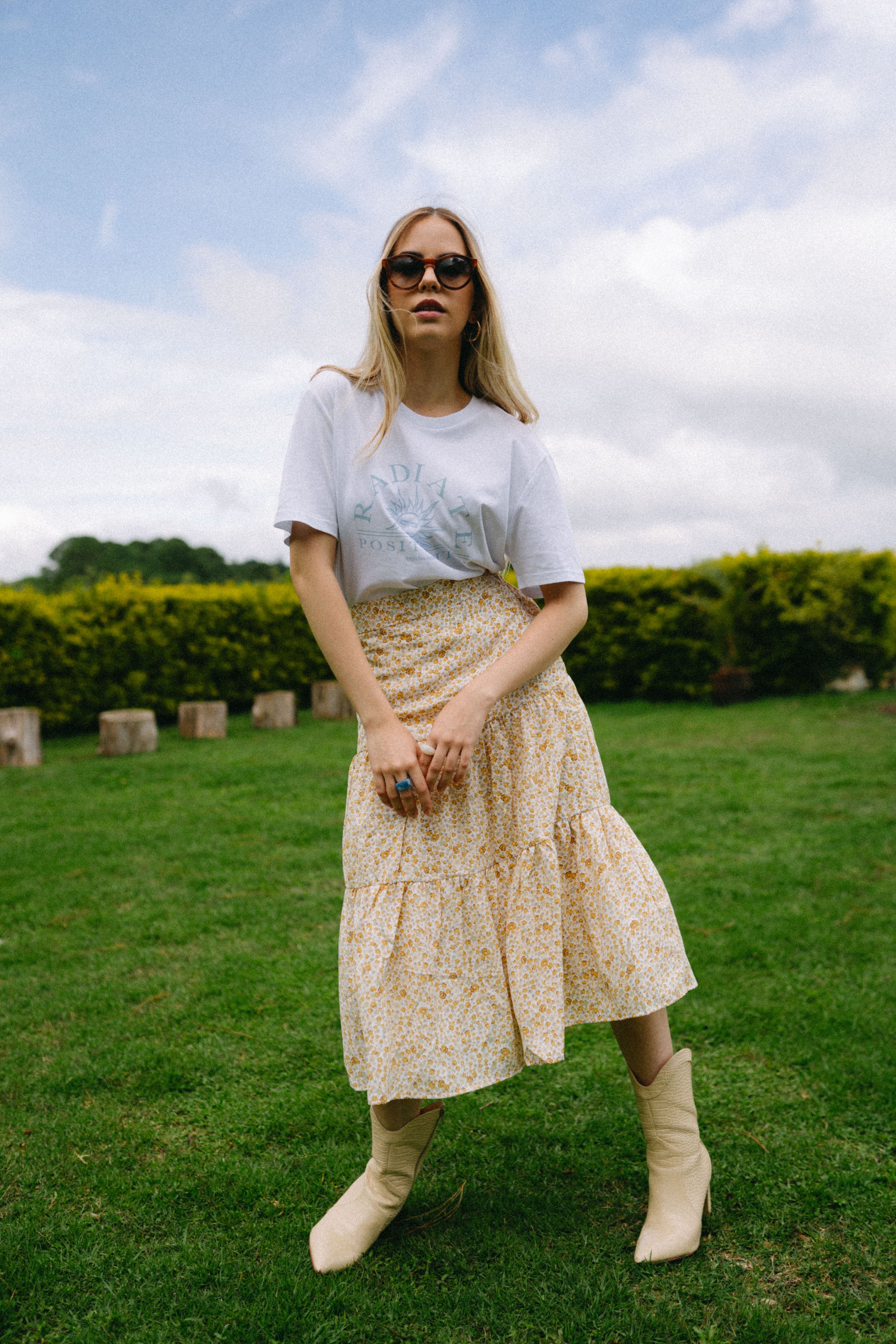 flower midi skirt