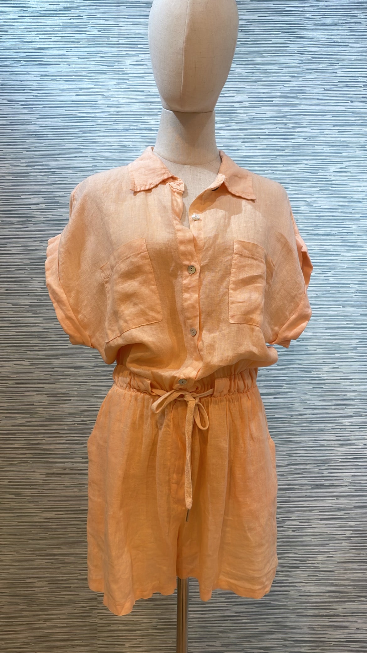 color linen rompers