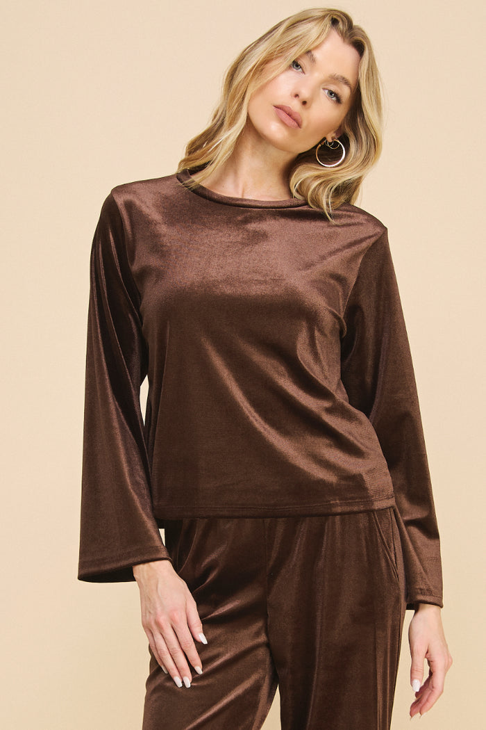 chocolate comfy velvet set