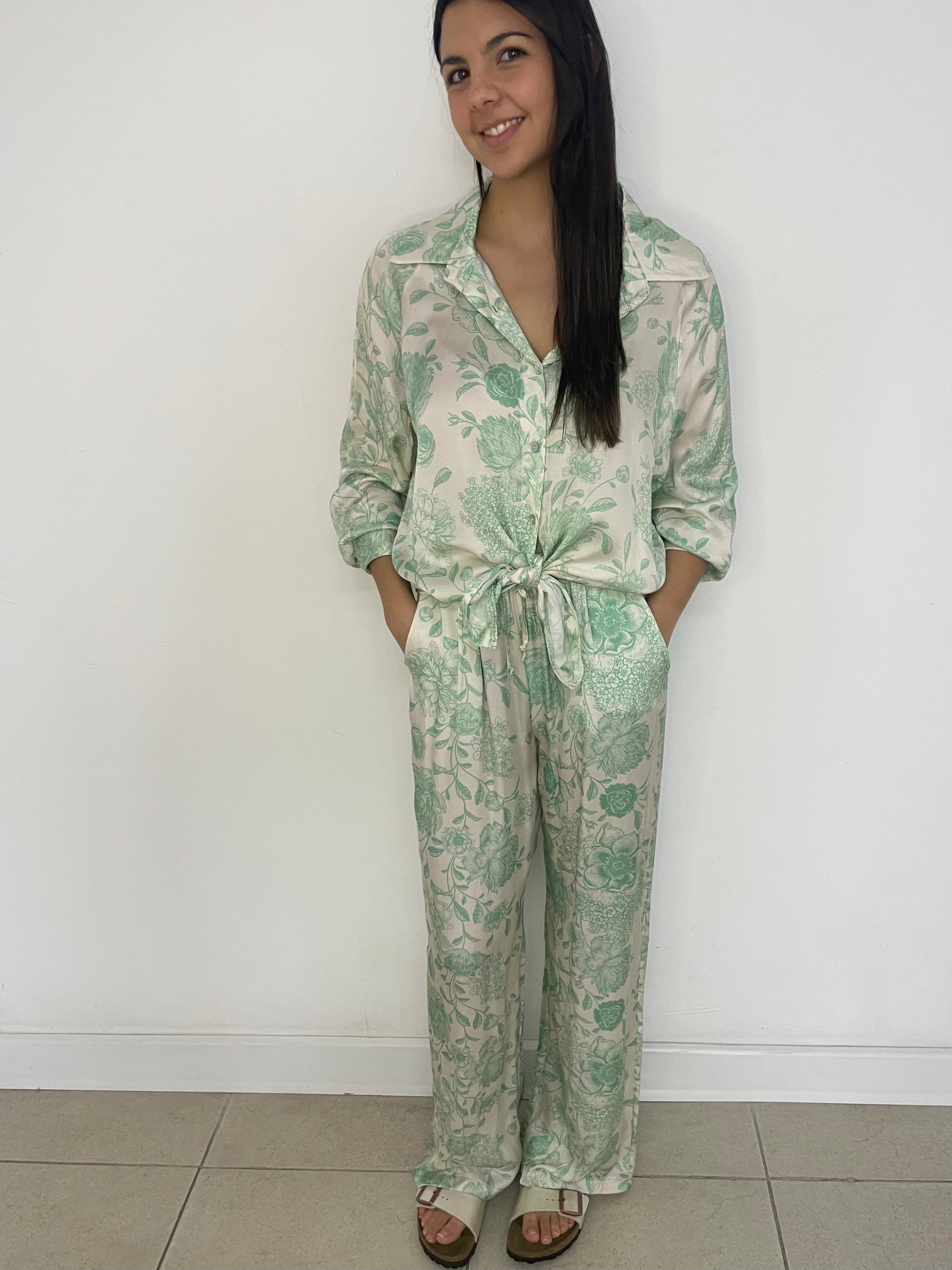 silk green set