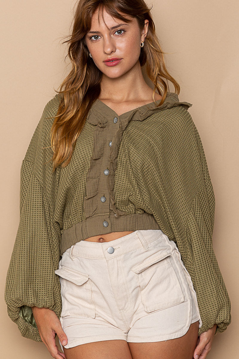 flowy olive top
