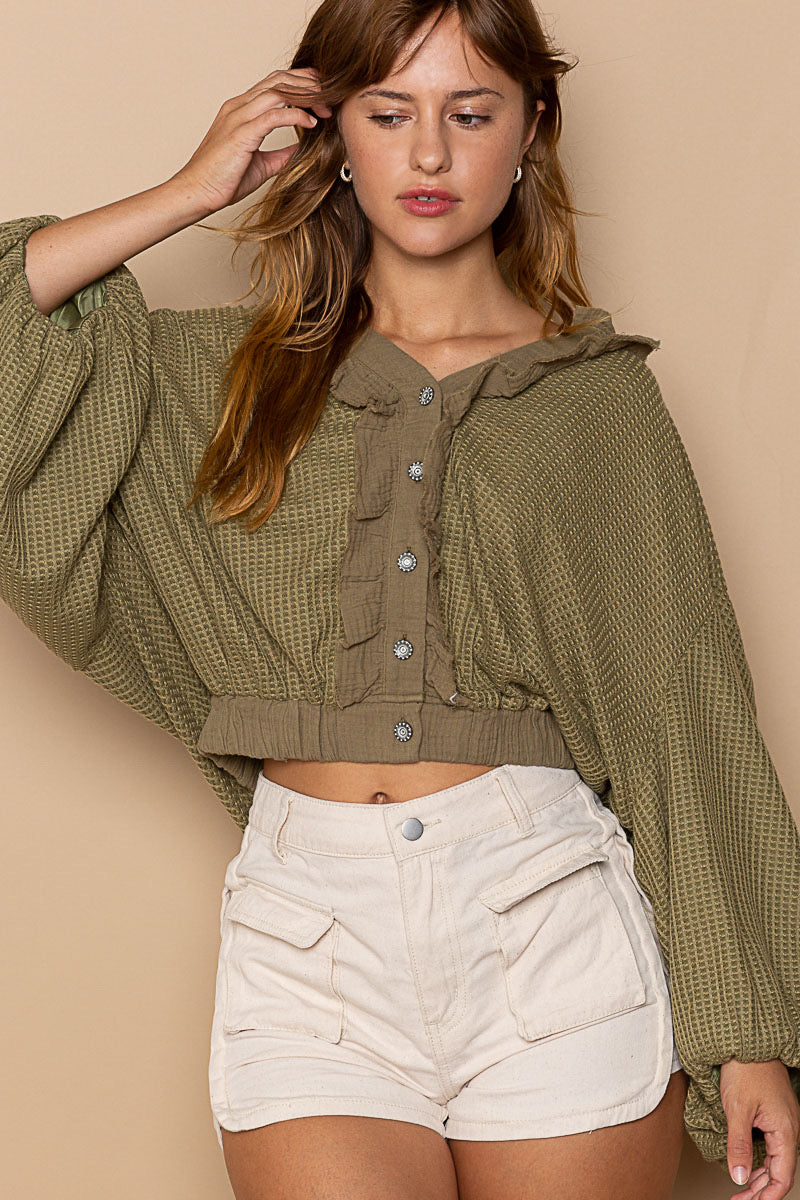 flowy olive top