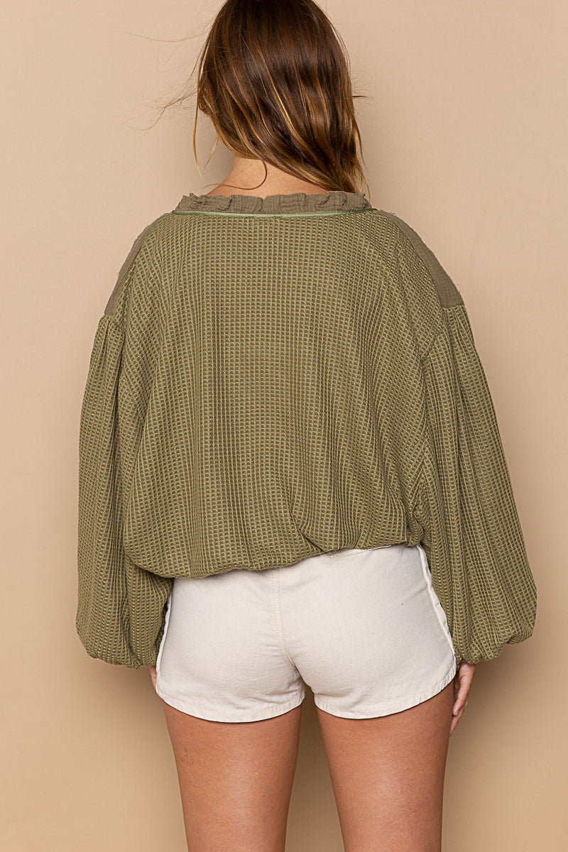 flowy olive top
