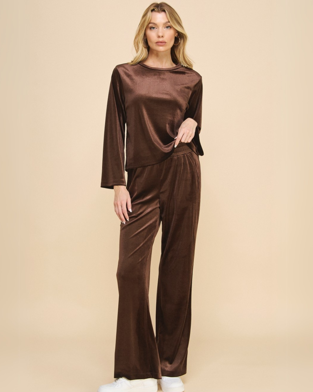 chocolate comfy velvet set