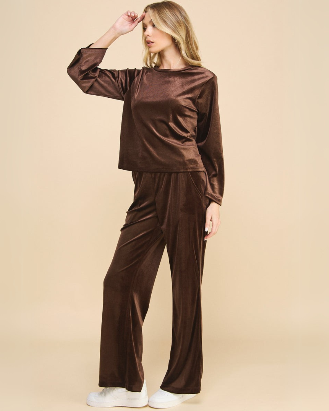 chocolate comfy velvet set