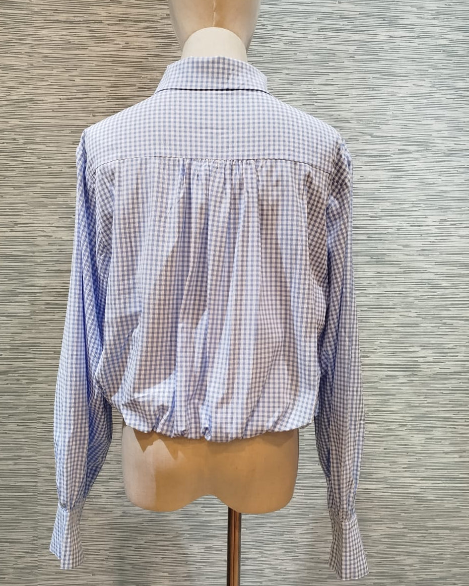 sky button down plaid top