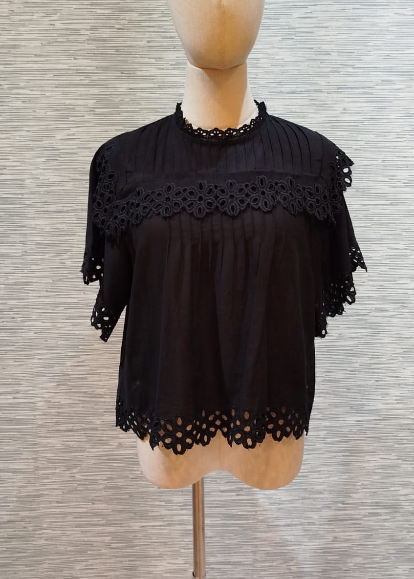 boho black top