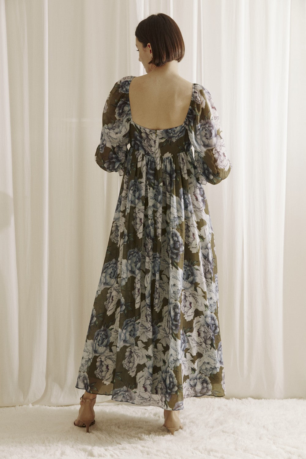 floral babydoll maxi dress