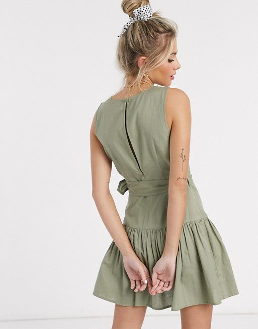 sage retro dress