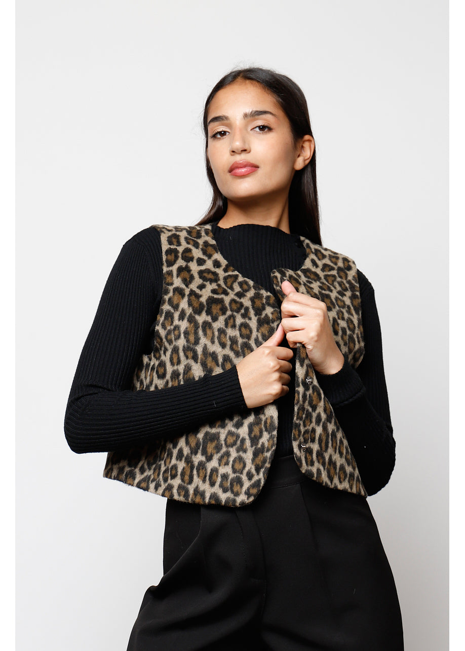 leopard vest