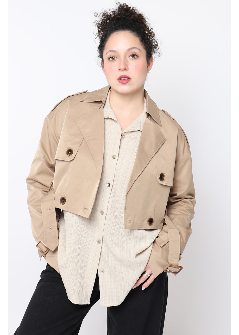 cropped trench coat