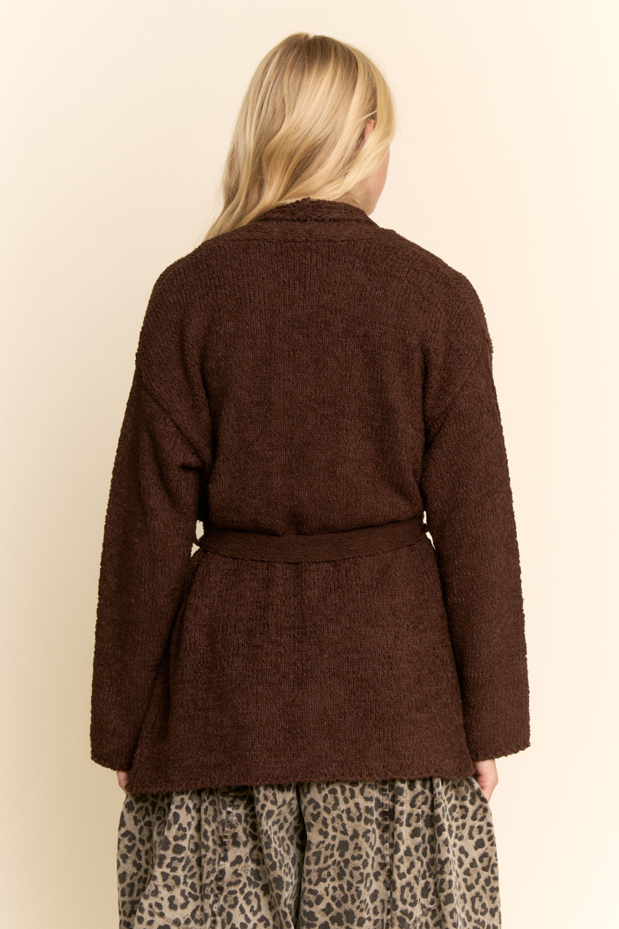 Cocoa top and cardigan