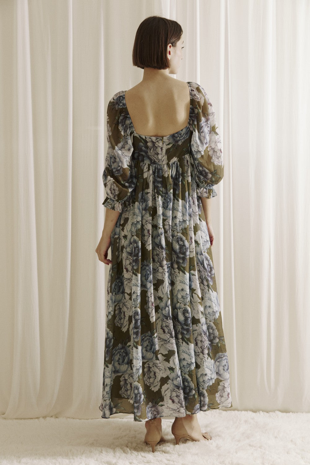 floral babydoll maxi dress