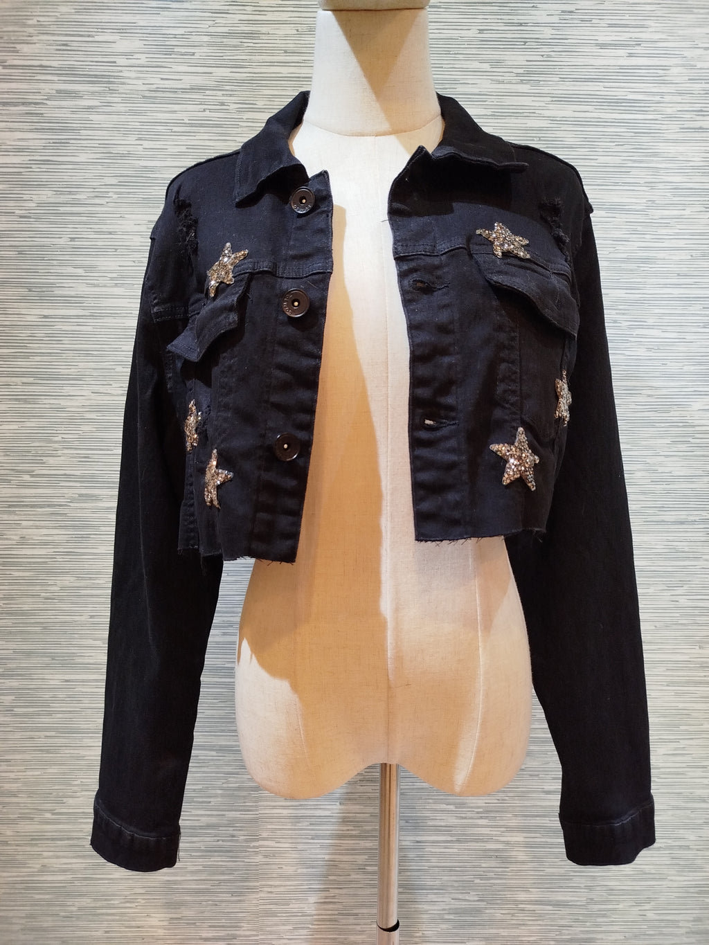 black denim star jacket