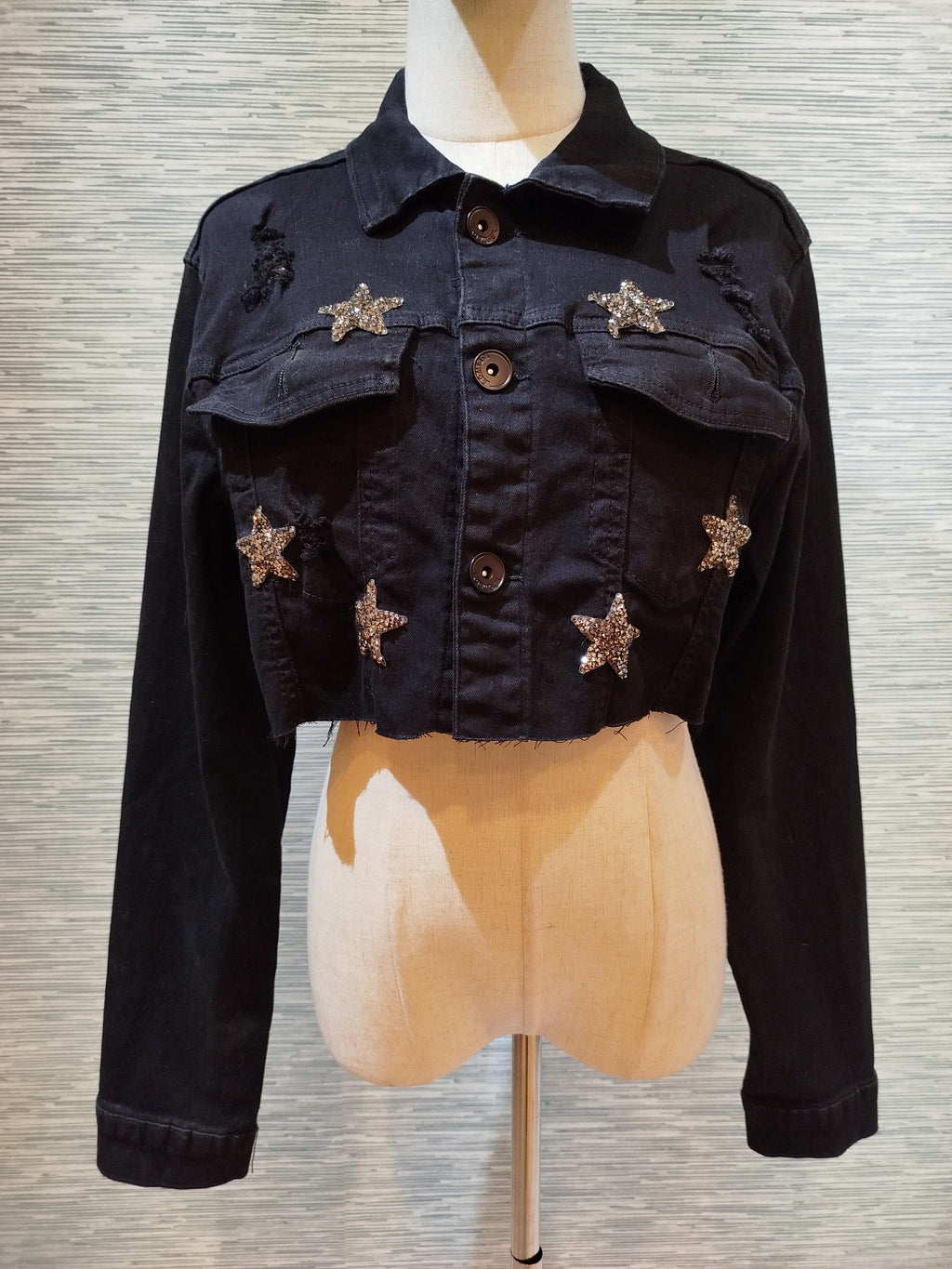 black denim star jacket