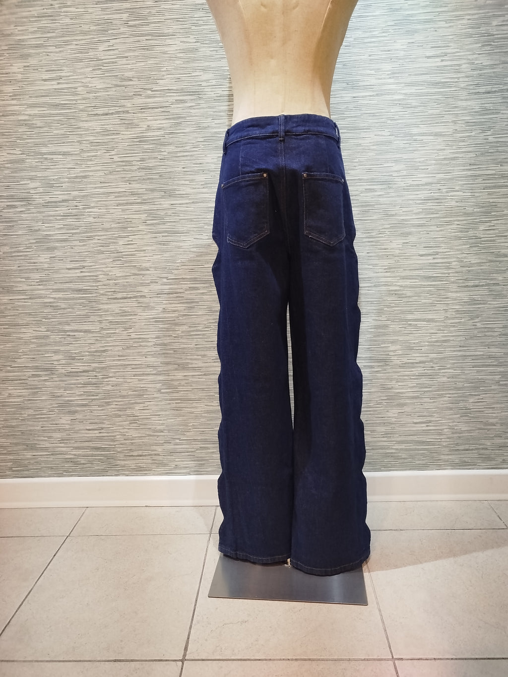 cutout blue denim
