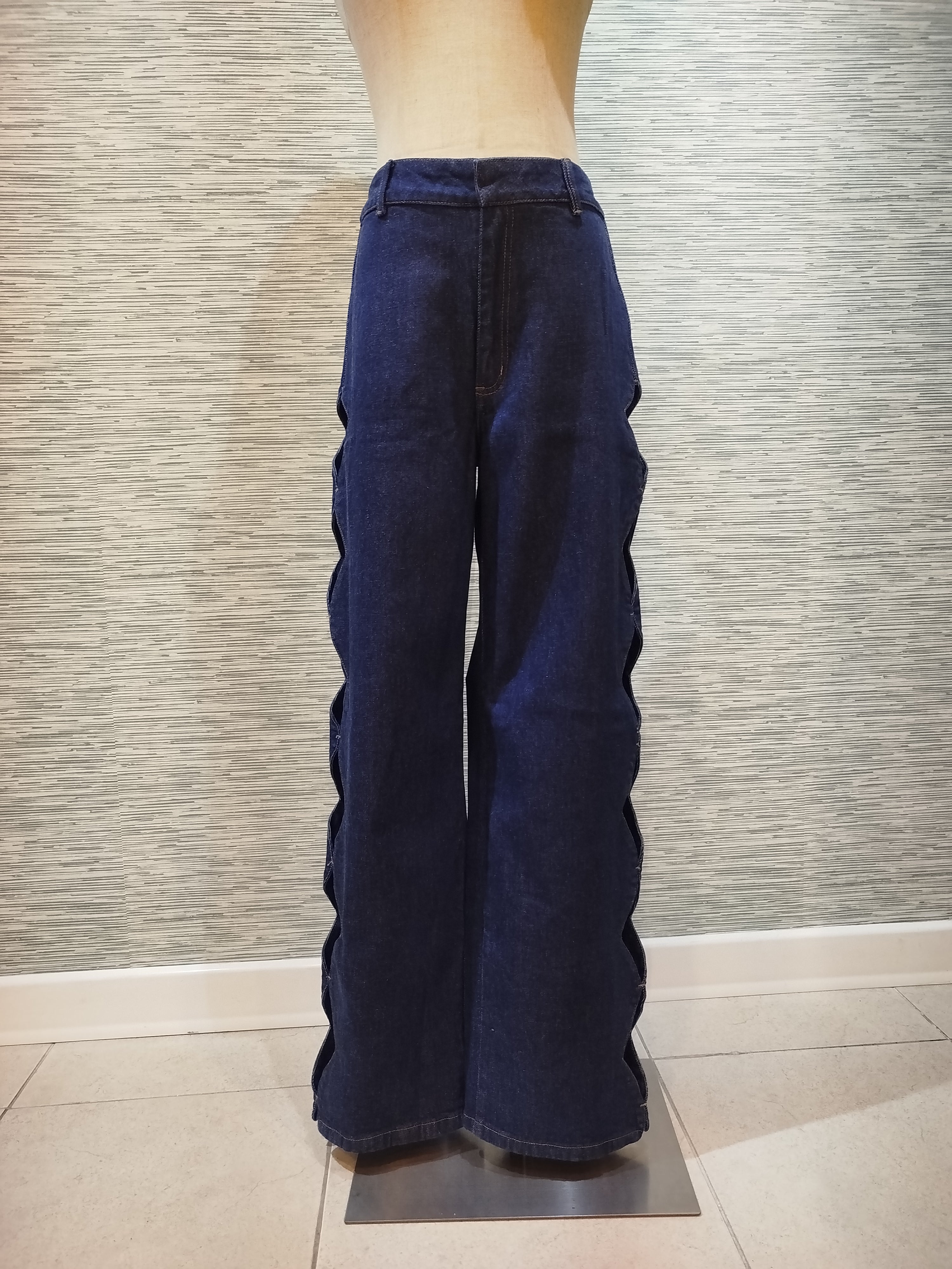 cutout blue denim