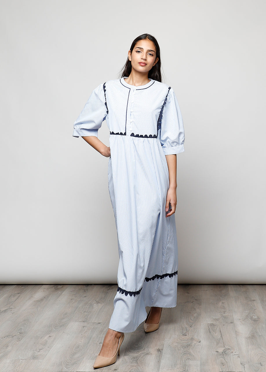 maxi baby blue dress